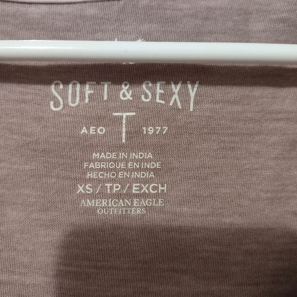 American Eagle Lilac Eyelet Soft & Sexy Sleeve Top Size XS - Picture 5 of 5